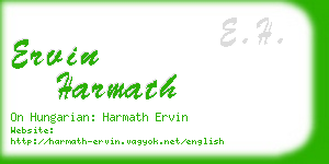 ervin harmath business card